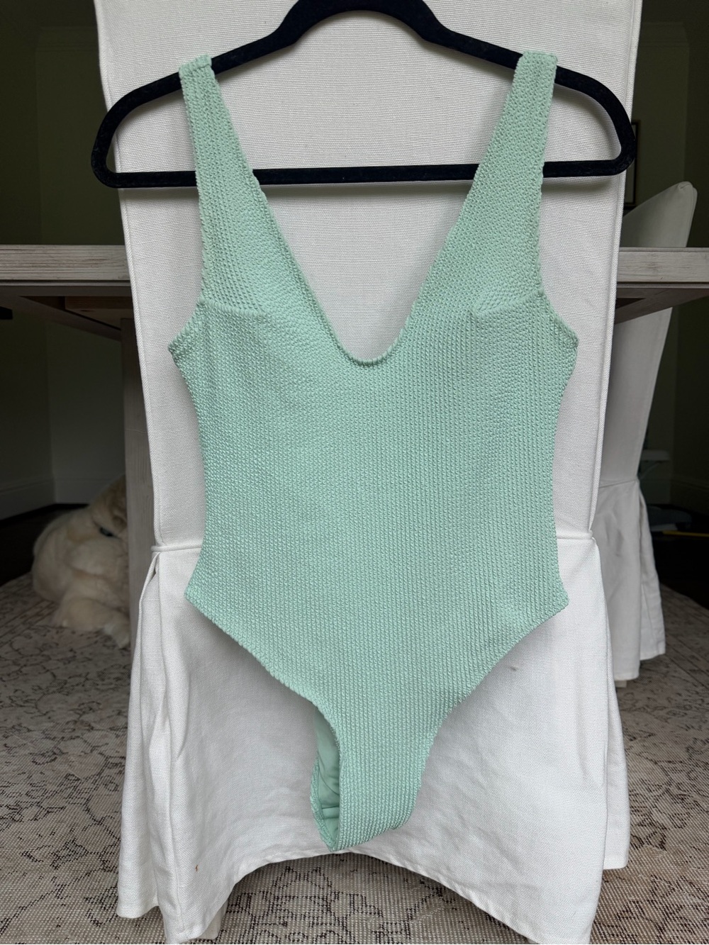 H&M mint green scrunchie one piece
